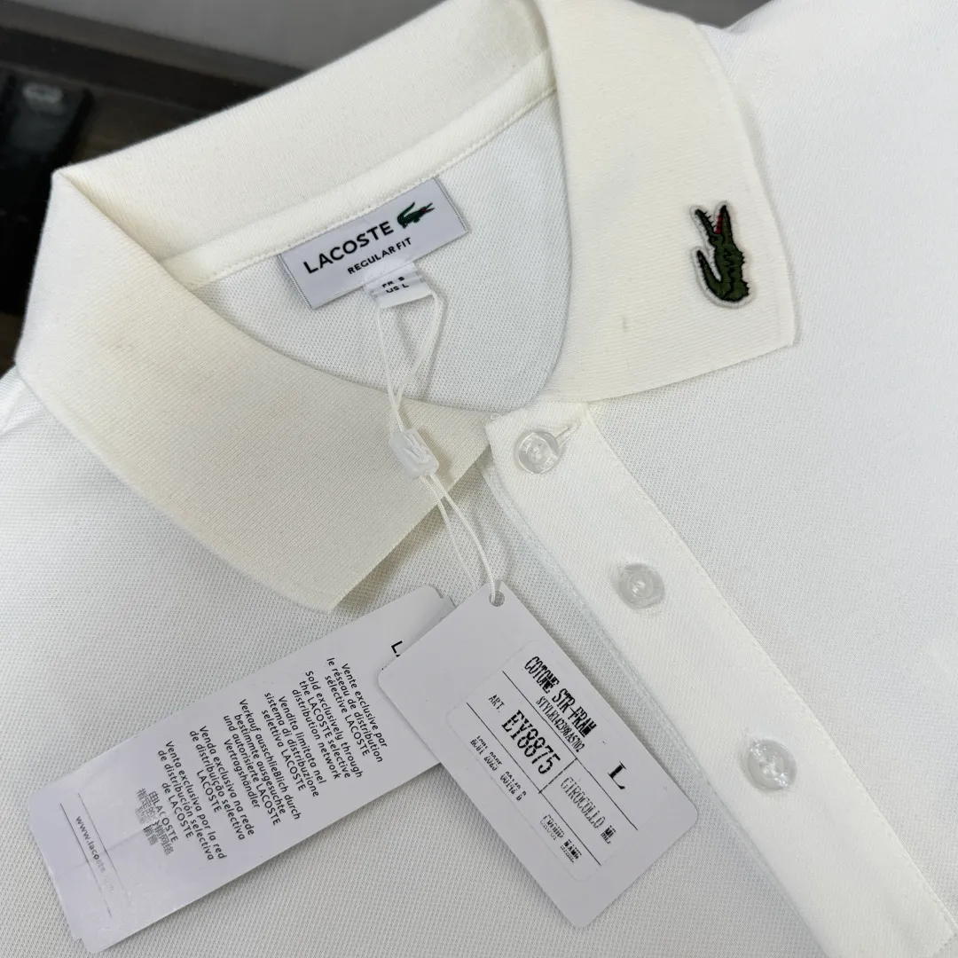 C🌟LACOSTE 2026 New Arrival polo ～ ✅ Same Style～ ， ！ ， ！ ！ ， ， ， ， 👍 ：Black White Khaki Green Size：M L XL XXL 3XL（ ！）